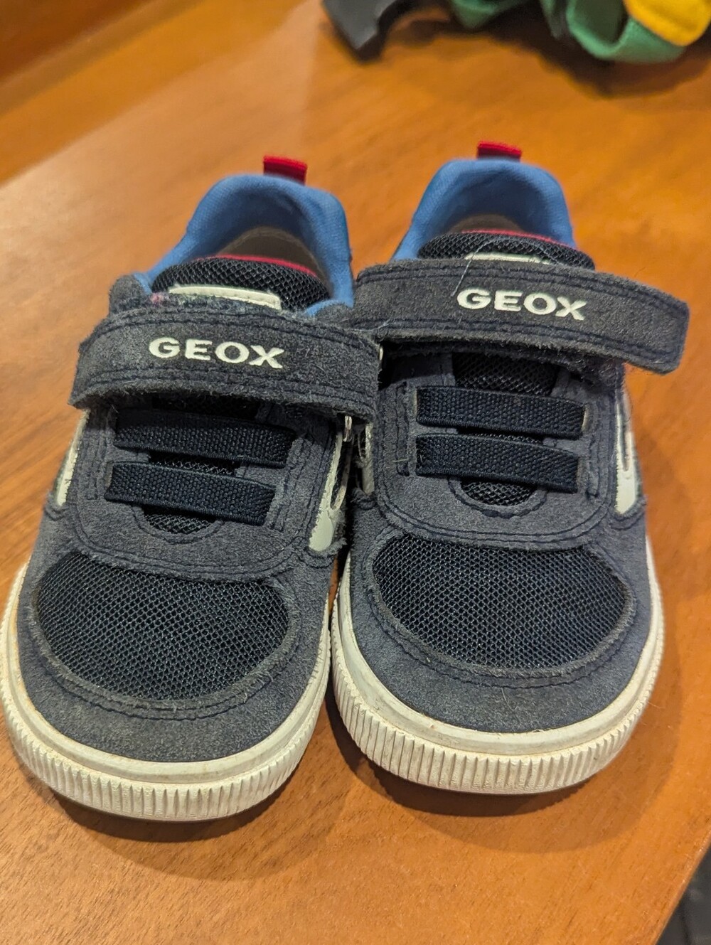 Geox Kids Navy and White Velcro Sneakers Size 22